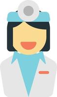 female doctor illustration in minimal style vector