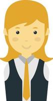 female waiter illustration in minimal style vector