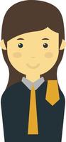 female lawyer illustration in minimal style vector