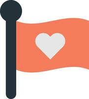 flag and heart illustration in minimal style vector