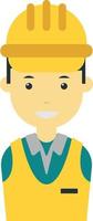 male engineer illustration in minimal style vector