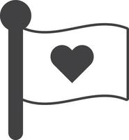 flag and heart illustration in minimal style vector