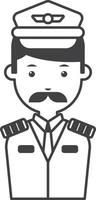 male pilot illustration in minimal style vector