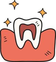 Hand Drawn teeth and gums illustration vector