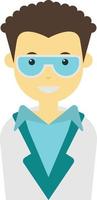 male scientist illustration in minimal style vector