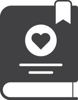 book and heart illustration in minimal style vector