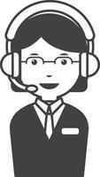 female call center employee illustration in minimal style vector