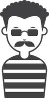 thief man illustration in minimal style vector
