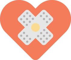 bandages and hearts illustration in minimal style vector