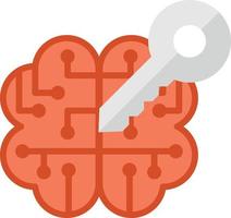 brain and key illustration in minimal style vector