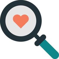 magnifying glass and heart illustration in minimal style vector