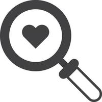 magnifying glass and heart illustration in minimal style vector