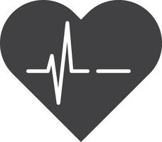 heart and pulse illustration in minimal style vector