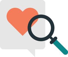 heart and magnifying glass illustration in minimal style vector