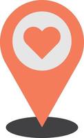Location pins and hearts illustration in minimal style vector