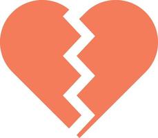 broken heart illustration in minimal style vector