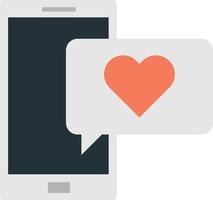 smartphone and heart illustration in minimal style vector