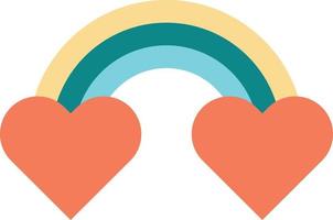 rainbow and heart illustration in minimal style vector