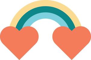 rainbow and heart illustration in minimal style vector