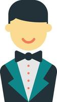 groom suit illustration in minimal style vector