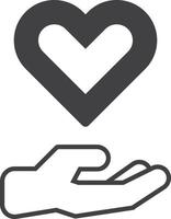 hand and heart illustration in minimal style vector