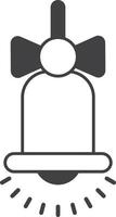 bell with ribbon illustration in minimal style vector