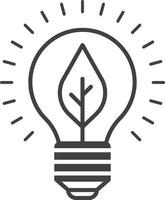 light bulbs and leaves illustration in minimal style vector