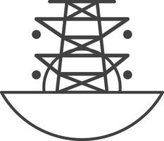 high voltage pole and sun illustration in minimal style vector