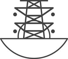 high voltage pole and sun illustration in minimal style vector