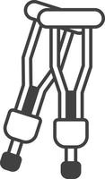 walking crutches illustration in minimal style vector