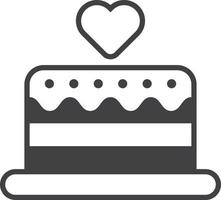 wedding cake illustration in minimal style vector