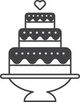 wedding cake illustration in minimal style vector