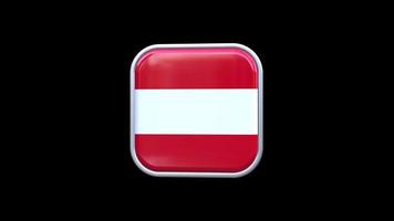 3d austria bandera icono cuadrado animación fondo transparente video gratis