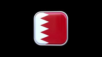 3d Bahrain Flag Square Icon Animation Transparent Background Free Video