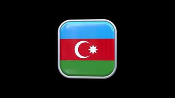 3d Azerbaijan Flag Square Icon Animation Transparent Background Free Video