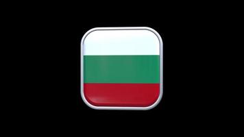 3d Bulgaria Flag Square Icon Animation Transparent Background Free Video