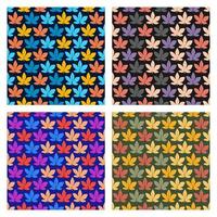 Autumn leaves seamless pattern background set vector