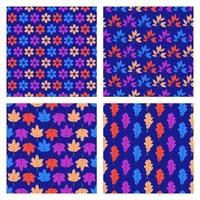 Autumn leaves seamless pattern background set vector