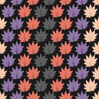 Autumn leaves seamless pattern background set vector