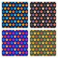 Autumn leaves seamless pattern background set vector