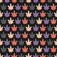 Autumn leaves seamless pattern background set vector
