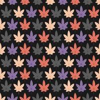 Autumn leaves seamless pattern background set vector