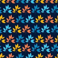 Autumn leaves seamless pattern background set vector