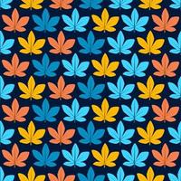 Autumn leaves seamless pattern background set vector