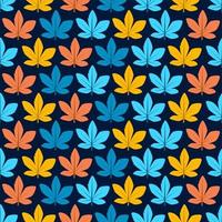 Autumn leaves seamless pattern background set vector