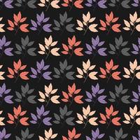 Autumn leaves seamless pattern background set vector