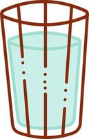 Water doodle. Glass of water. Color vector cartoon illustration.