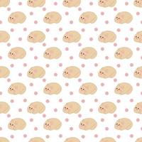 Manju pattern13. Cute Japanese pattiers in the form of a cat. Doodle color cartoon vector illustration.