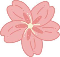 Sakura flower. Doodle cartoon vector illustration.