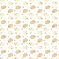 Manju pattern11. Cute Japanese pattiers in the form of a cat and a rabbit. Doodle color cartoon vector illustration.